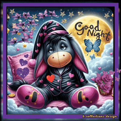A Picture Of A Donkey With The Words Good Night GIF