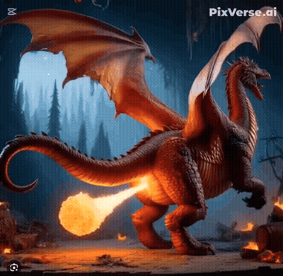 A Picture Of A Dragon With Pixverse.ai Written On The Bottom Right GIF