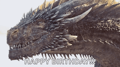 A Picture Of A Dragon With The Words " Happy Birthday " Below It GIF
