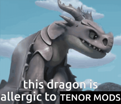 A Picture Of A Dragon With The Words This Dragon Is Allergic To Tenor Mods GIF