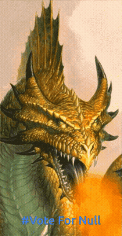 A Picture Of A Dragon With The Words #Vote For Null On It GIF
