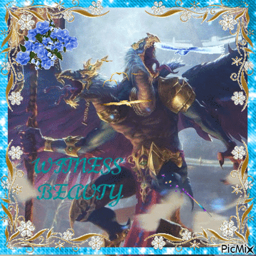 A Picture Of A Dragon With The Words Witness Beauty Written On It GIF
