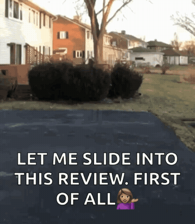 A Picture Of A Driveway With The Words Let Me Slide Into This Review First Of All On It GIF