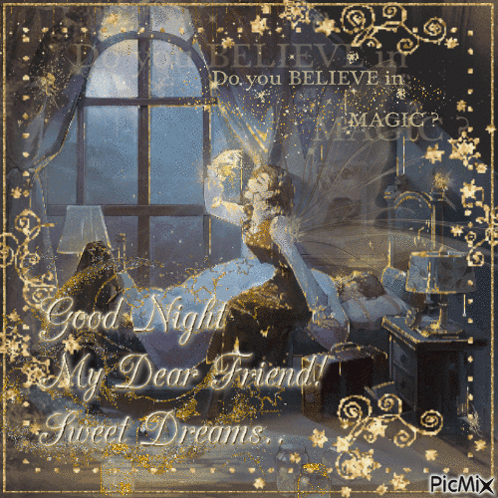 A Picture Of A Fairy Wishing A Good Night To A Friend GIF