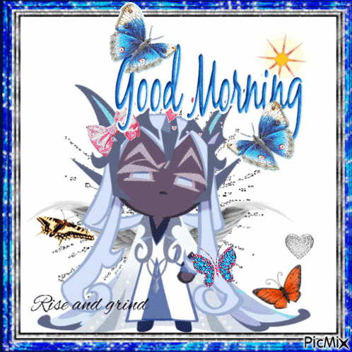 A Picture Of A Fairy With Butterflies And The Words Good Morning GIF