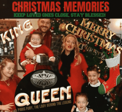 A Picture Of A Family With The Words King And Queen On It GIF