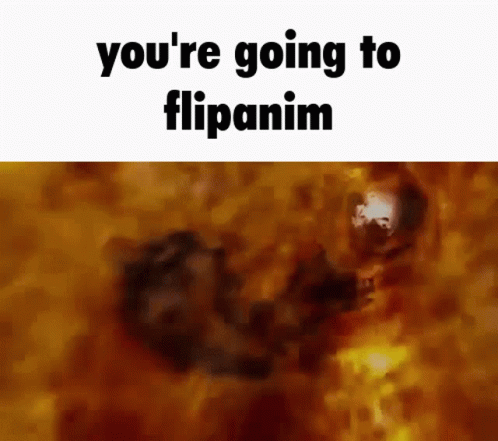 A Picture Of A Fire With The Words `` You 'Re Going To Flipanim '' Below It . GIF