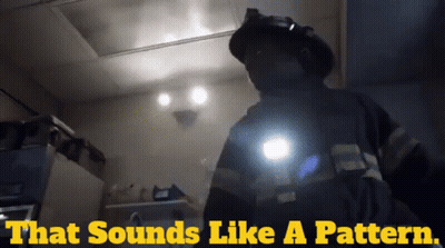 A Picture Of A Fireman With The Words That Sounds Like A Pattern On The Bottom GIF