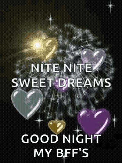 A Picture Of A Fireworks Display With The Words `` Nite Nite Sweet Dreams Good Night My Bff 'S '' GIF