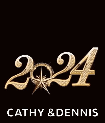 A Picture Of A Fireworks Display With The Year 2024 On It GIF
