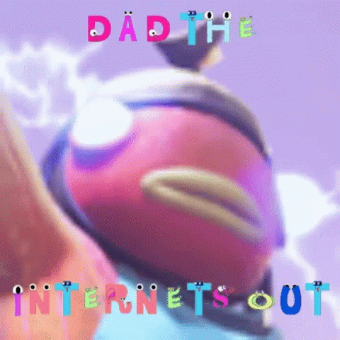 A Picture Of A Fish With The Words Dad The Internets Out On It GIF