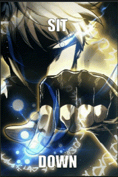 A Picture Of A Fist With The Words Sit Down On The Bottom GIF