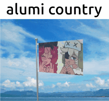 A Picture Of A Flag That Says Alumni Country On It GIF