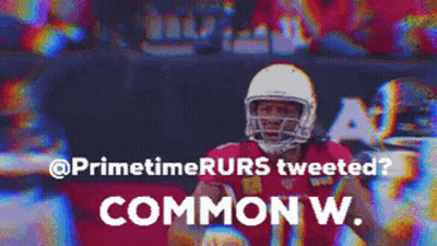 A Picture Of A Football Player With The Words Common W. GIF