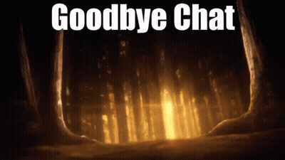 A Picture Of A Forest With The Words Goodbye Chat Above It GIF