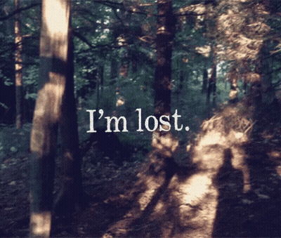 A Picture Of A Forest With The Words I 'M Lost On It GIF