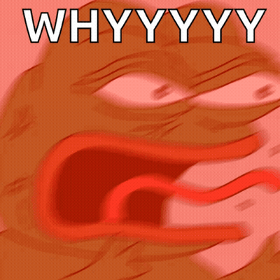 A Picture Of A Frog With Its Mouth Open And The Words Whyyyy Written Below It GIF