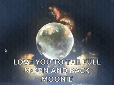 A Picture Of A Full Moon With The Words Love You To The Full Moon And Back Moonie Below It GIF
