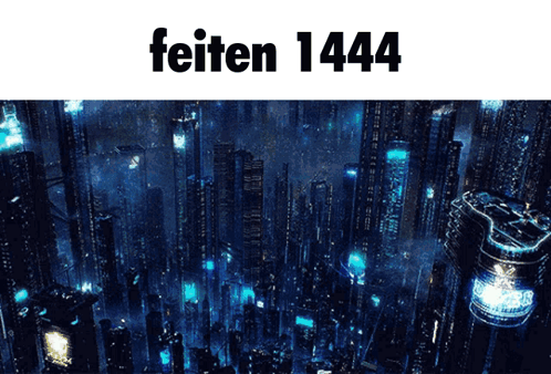 A Picture Of A Futuristic City With The Words " Feitten 1441 " Above It GIF