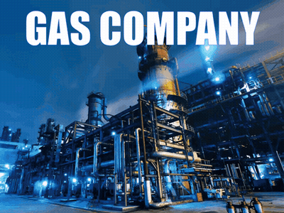 A Picture Of A Gas Company With Smoke Coming Out Of It GIF