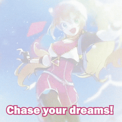 A Picture Of A Girl And The Words " Chase Your Dreams " GIF