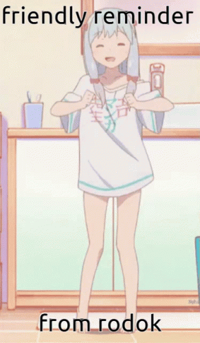 A Picture Of A Girl Dancing With The Words Friendly Reminder From Rodok GIF