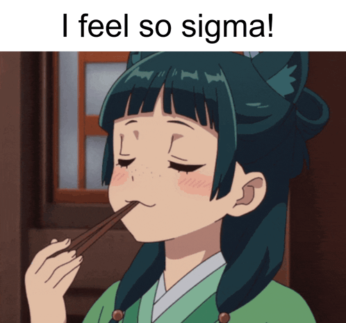 Girl Eating With Chopsticks I Feel So Sigma GIF