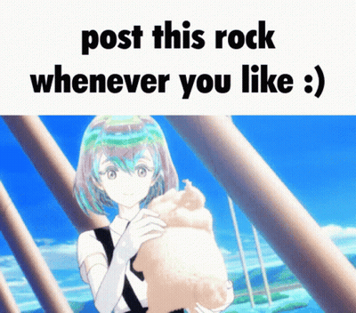 A Picture Of A Girl Holding A Cat With The Words Post This Rock Whenever You Like GIF