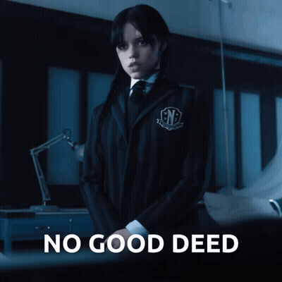 A Picture Of A Girl In A School Uniform With The Words Goes Unpunished Below Her GIF