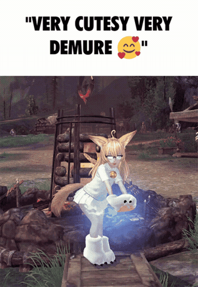 A Picture Of A Girl In A Video Game With The Caption " Very Cutsy Very Demure " GIF