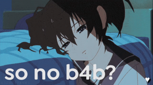 A Picture Of A Girl Laying In Bed With The Words So No B4b GIF