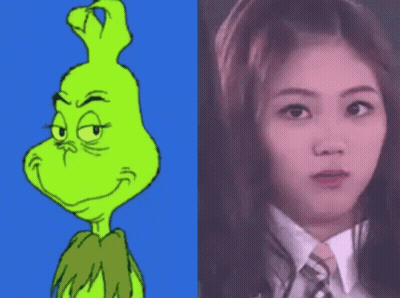 A Picture Of A Girl Next To A Picture Of A Cartoon Character . GIF