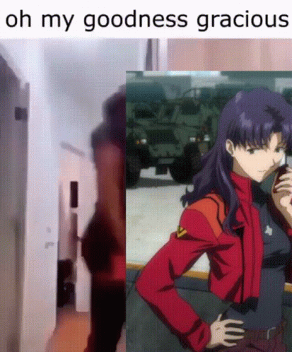 A Picture Of A Girl Next To A Picture Of A Military Vehicle That Says Oh My Goodness Gracious GIF