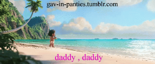 A Picture Of A Girl On A Beach With The Website Gav-In-Panties.tumblr.com In The Background GIF