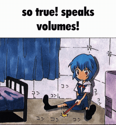 A Picture Of A Girl Sitting On The Floor With The Words So True Speaks Volumes GIF