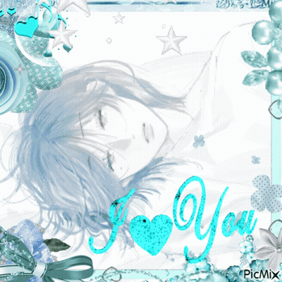 A Picture Of A Girl Sleeping With The Words " I Love You " On The Bottom GIF