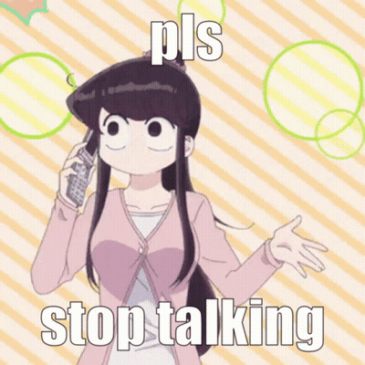 A Picture Of A Girl Talking On A Cell Phone With The Words Stop Talking GIF