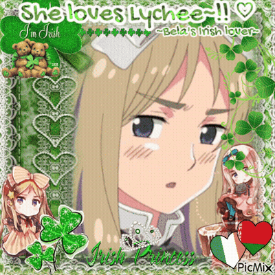 A Picture Of A Girl That Says She Loves Lychee On It GIF