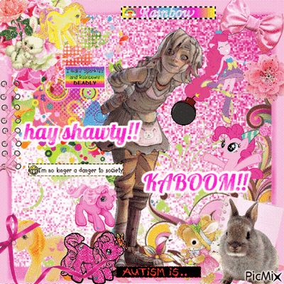 A Picture Of A Girl With A Bomb And The Words Hay Shawty Kaboom GIF
