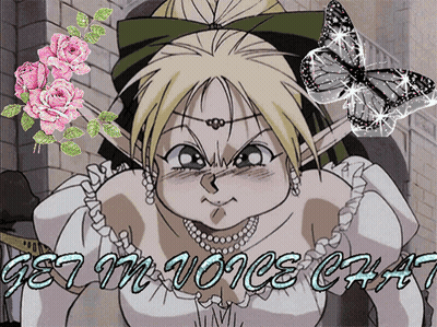 A Picture Of A Girl With A Butterfly And The Words Get My Voice Chat GIF