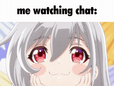 A Picture Of A Girl With A Caption That Says Me Watching Chats GIF