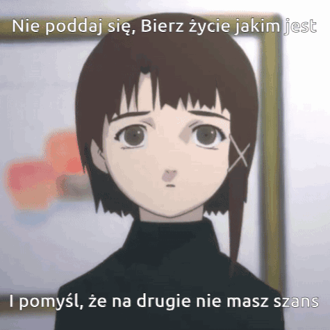 A Picture Of A Girl With A Caption That Says Nie Poddaj Sie GIF