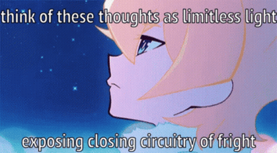 A Picture Of A Girl With A Caption That Says Think Of These Thoughts As Limitless Light Exposing Closing Circuitry Of Fr GIF
