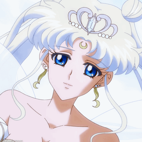 A Picture Of A Girl With A Crown On Her Head GIF