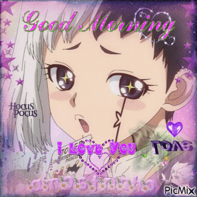 A Picture Of A Girl With A Scar On Her Face And The Words `` Good Morning '' Written On It . GIF