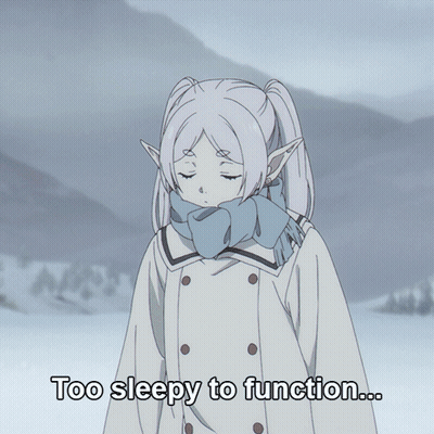 A Picture Of A Girl With A Scarf Around Her Neck With The Caption Too Sleepy To Function GIF