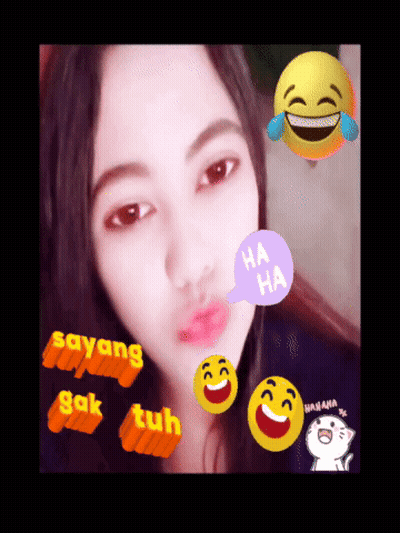 A Picture Of A Girl With A Speech Bubble That Says Ha Ha GIF
