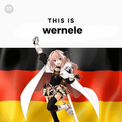 A Picture Of A Girl With A Sword In Front Of A German Flag GIF