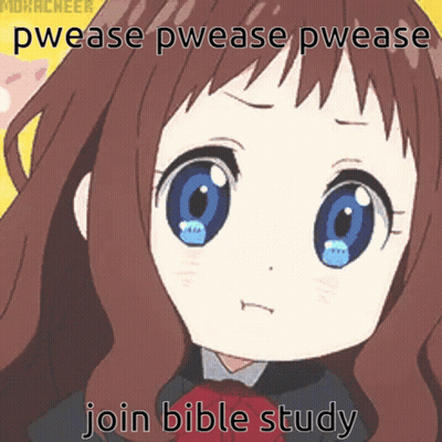 A Picture Of A Girl With Blue Eyes And The Words Join Bible Study GIF