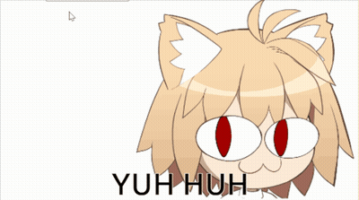 A Picture Of A Girl With Cat Ears And The Words Yuh Huh On The Bottom GIF